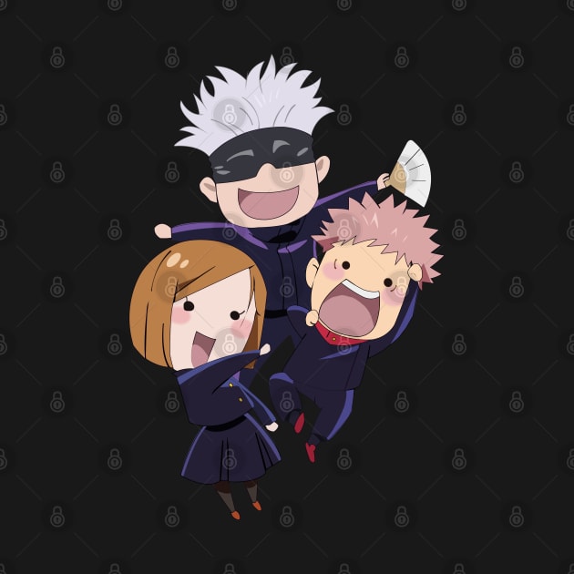 Gojo Nobara And Yuji Pocket Size Crewneck Sweatshirt Official Jujutsu Kaisen Merch