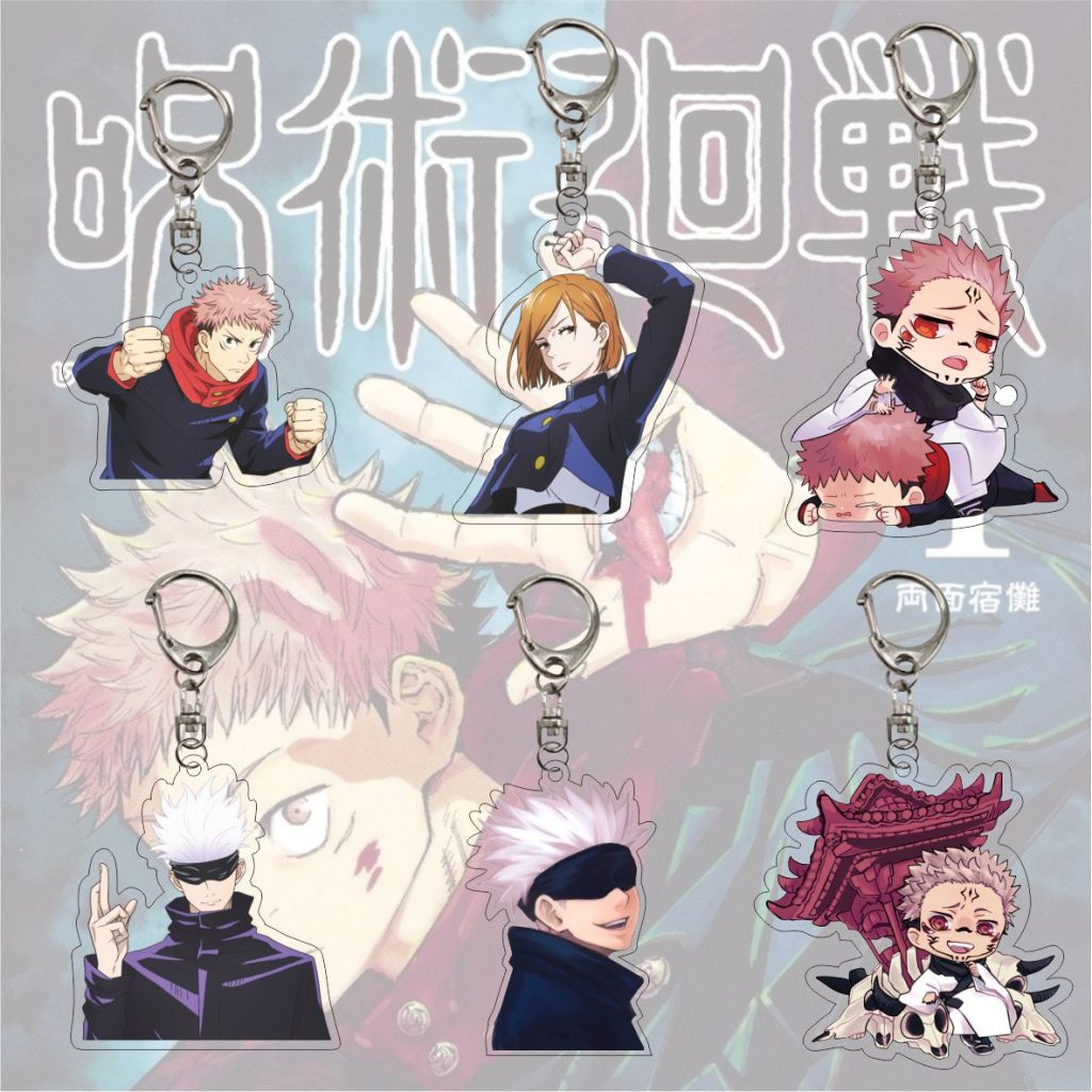 Hot Fashion Jujutsu Kaisen Yuji Itadori Keychain Fushiguro Megumi Cosplay Two sided Acrylic Keyring Anime Jewelry - Jujutsu Kaisen Store