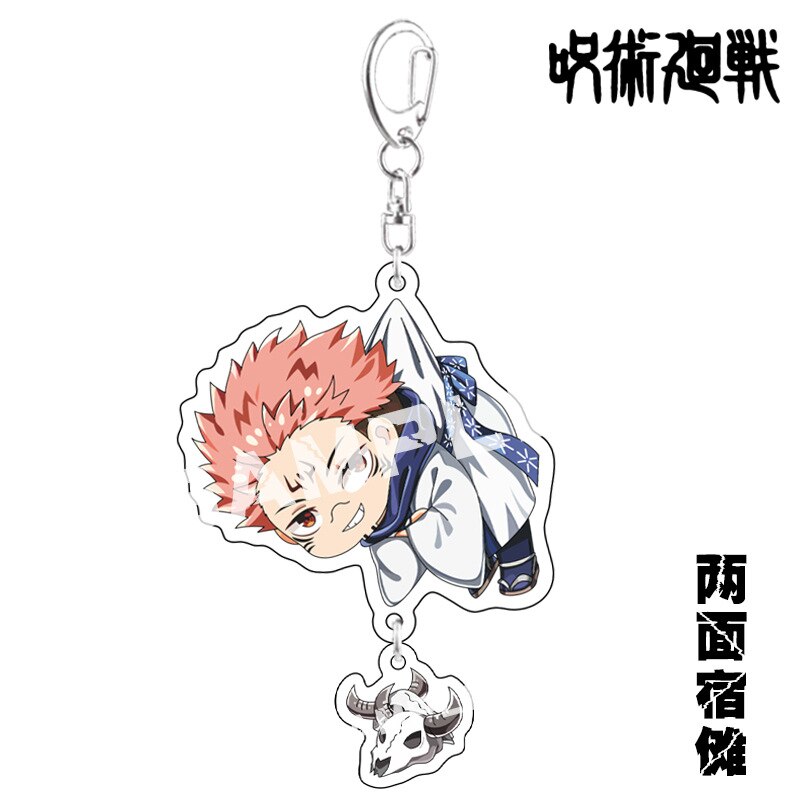 Keychain Woman Jujutsu Kaisen Key Chain Men Acrylic Pendant Keyring Unisex Elegant Key Holder Gojo Satoru 4 - Jujutsu Kaisen Store