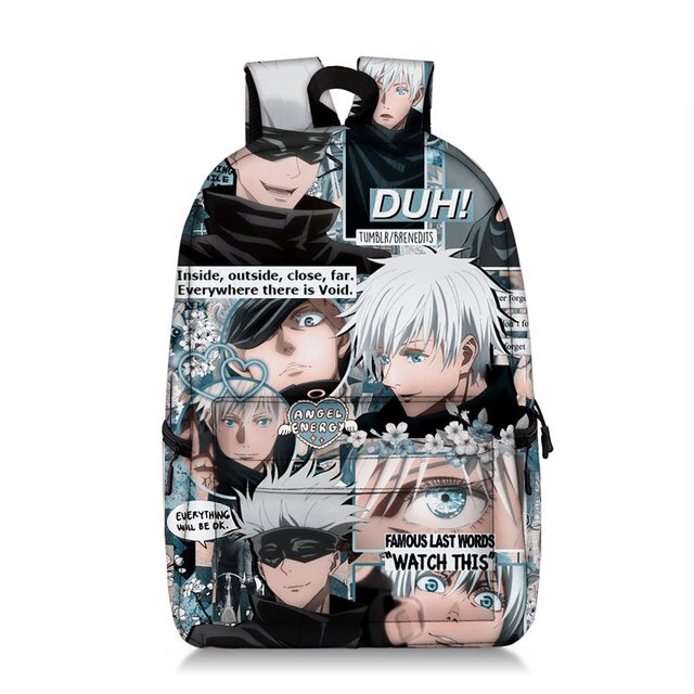 Manga Collage Backpack for Girls Boys Travel Rucksack Satoru Gojo Jujutsu Kaisen Itadori Megumi Anime Backpacks 1.jpg 640x640 1 - Jujutsu Kaisen Store