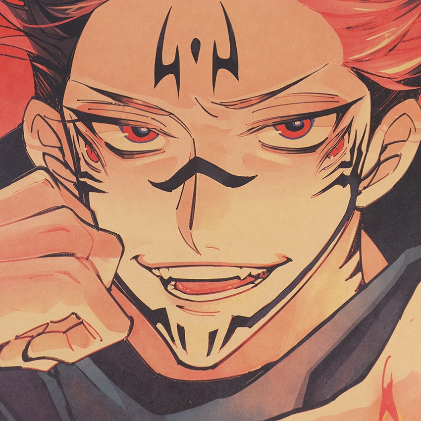 TIE LER Classic Kraft Paper Poster Jujutsu Kaisen Series Anime Character Poster Bar Cafe Interior Decoration 2 - Jujutsu Kaisen Store