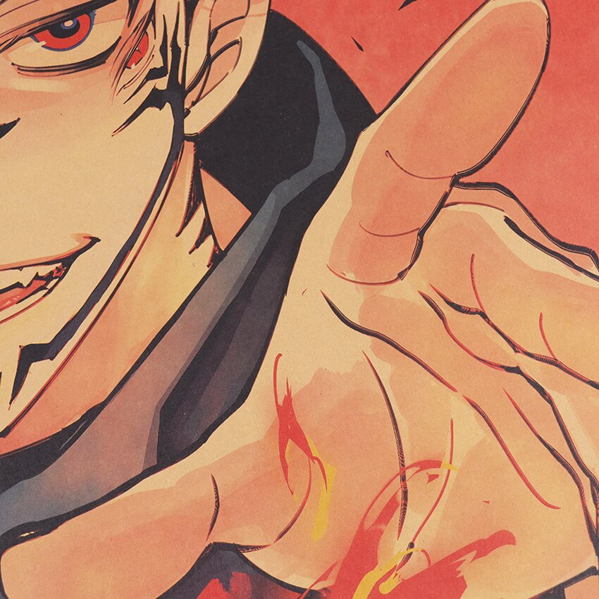 TIE LER Classic Kraft Paper Poster Jujutsu Kaisen Series Anime Character Poster Bar Cafe Interior Decoration 3 - Jujutsu Kaisen Store