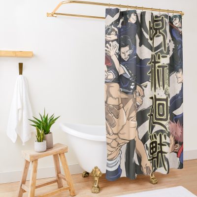 Vintage Jk Shower Curtain Official Jujutsu Kaisen Merch