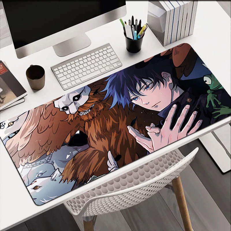 Black And White Anime Mouse Pad PC Jujutsu Kaisen Fushiguro Megumi Keyboard Mousepad Laptop Gaming Accessories 2 - Jujutsu Kaisen Store