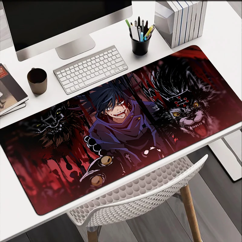 Black And White Anime Mouse Pad PC Jujutsu Kaisen Fushiguro Megumi Keyboard Mousepad Laptop Gaming Accessories 6 - Jujutsu Kaisen Store