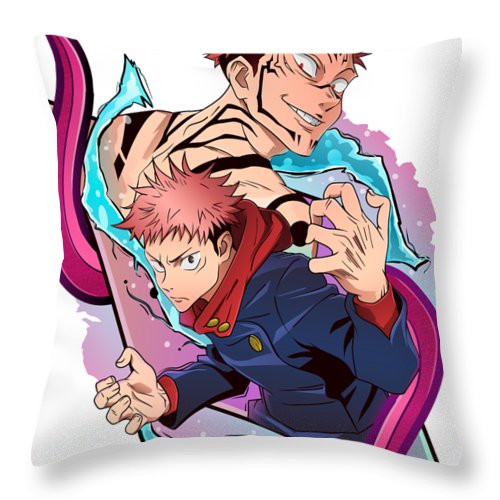 Yuji Itadori and Sukuna Throw Pillow