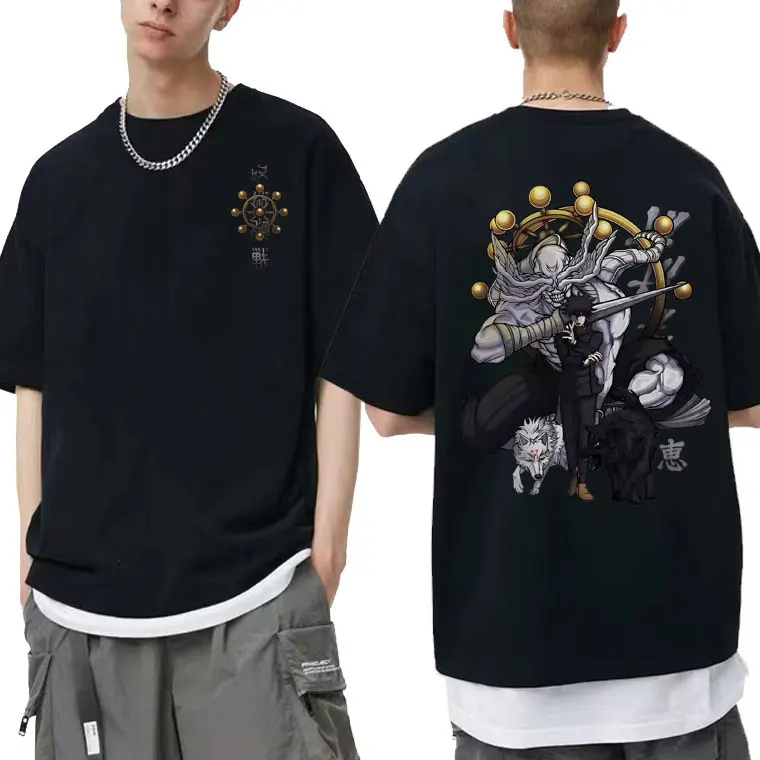 Anime Jujutsu Kaisen Fushiguro Megumi Print T Shirts Men Manga Harajuku Oversized Short Sleeve T shirt - Jujutsu Kaisen Store