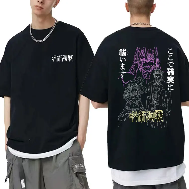 Japan Anime Jujutsu Kaisen Graphic T shirt Streetwear Itadori Yuji Mahito Nanami Kento T Shirts Men - Jujutsu Kaisen Store