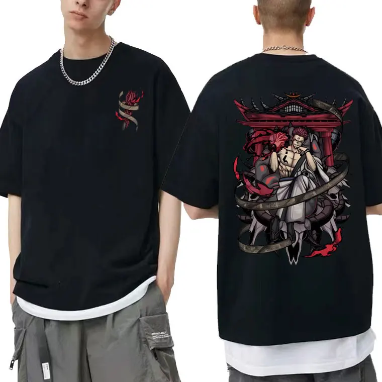Japanese Anime Jujutsu Kaisen Ryomen Sukuna Graphic Tshirt Men Manga Fashion Vintage T shirt Short Sleeve - Jujutsu Kaisen Store