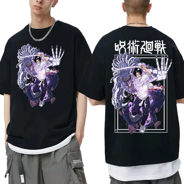 Japanese Anime Jujutsu Kaisen Yuta Okkotsu Graphic Short Sleeve T shirt Men Casual Oversized T Shirts - Jujutsu Kaisen Store