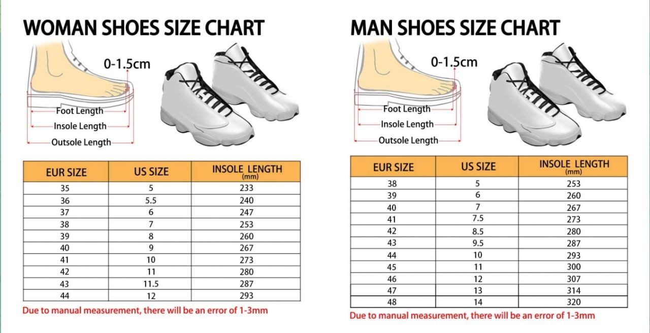 Air Jordan 13 Shoes Size Chart - Jujutsu Kaisen Store