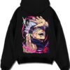 GOJOS6 A.black hoodie flat back design - Jujutsu Kaisen Store