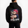 ITADPHR B.black hoodie male back view - Jujutsu Kaisen Store