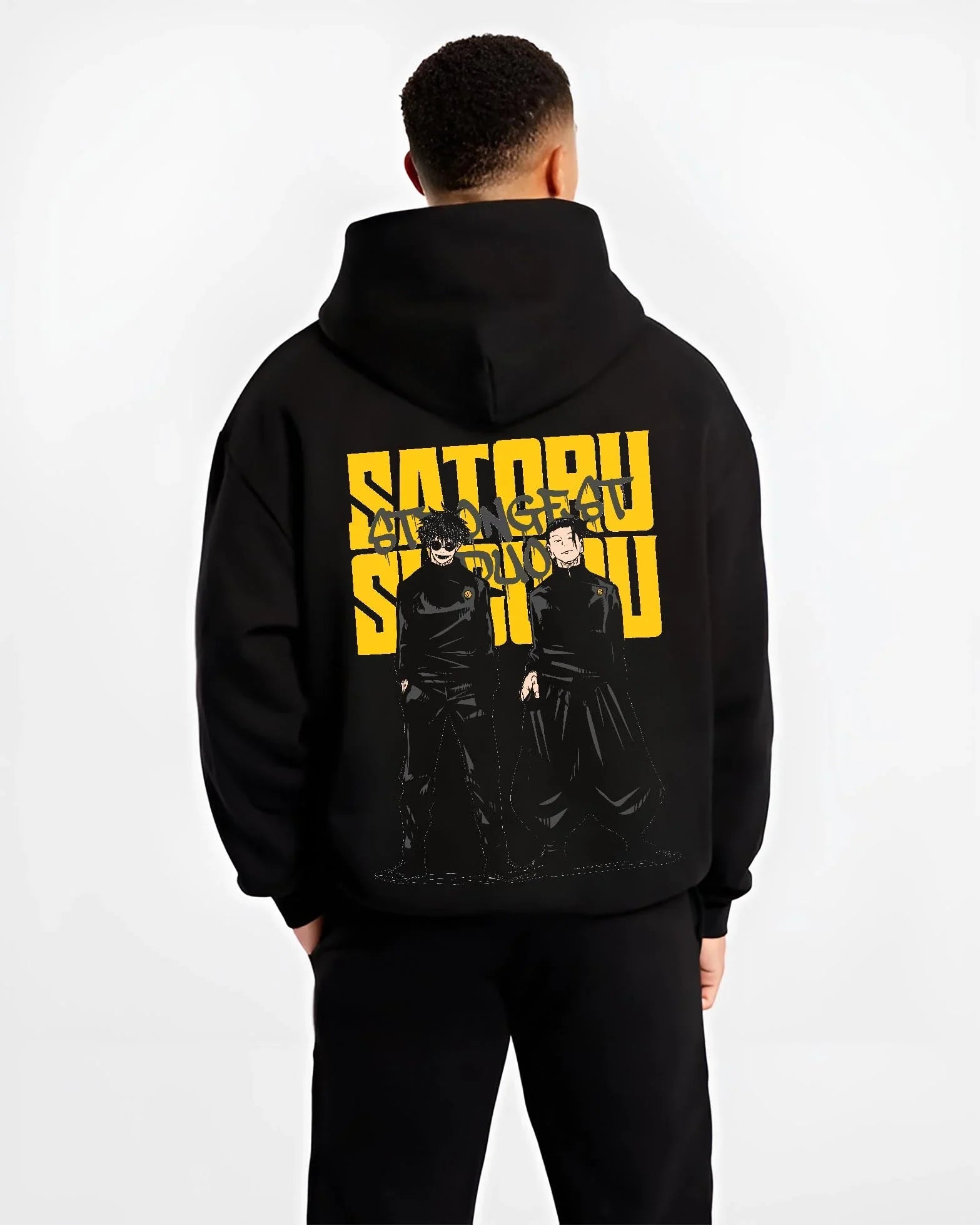 JJKSHI B.black hoodie male back view - Jujutsu Kaisen Store