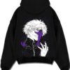 KGHALF A.black hoodie flat back design - Jujutsu Kaisen Store