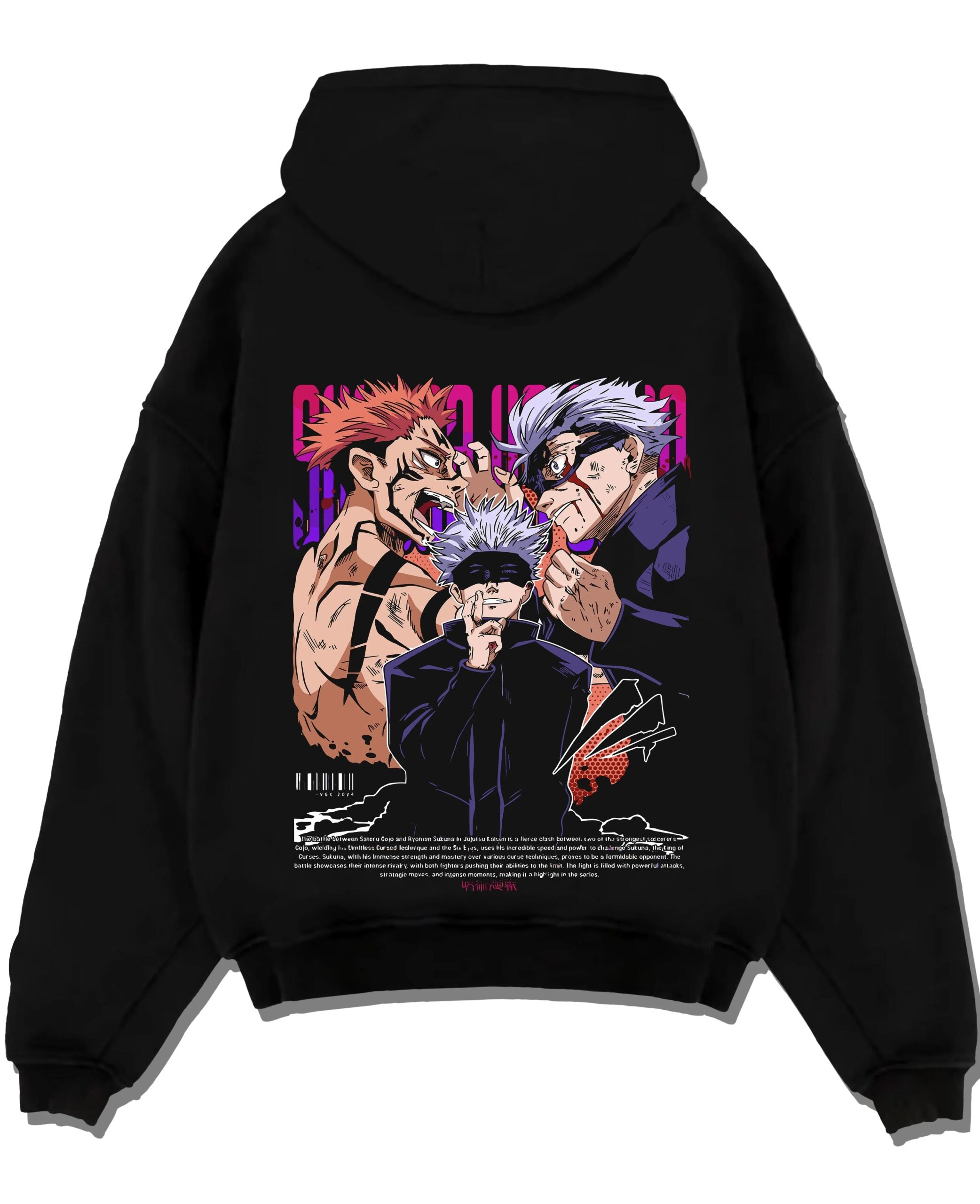 PANJJK A.black hoodie flat back design scaled - Jujutsu Kaisen Store