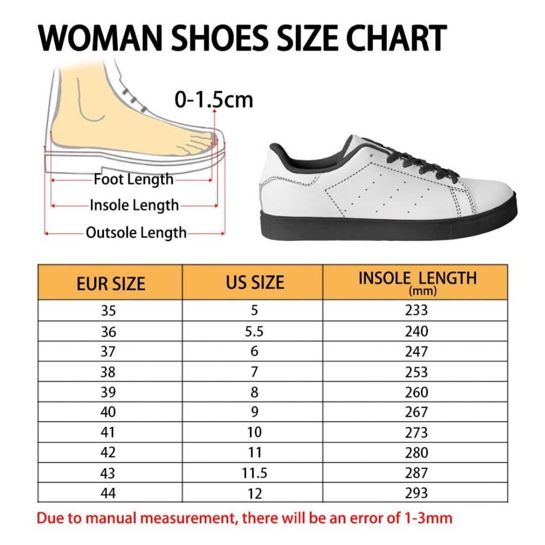 Skate Woman Shoes Size Chart - Jujutsu Kaisen Store